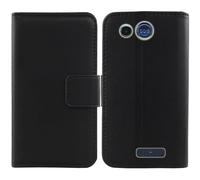 Tnviud Flip Vera Pelle Case Per Panasonic KX TU110 1.77" Genuine Premium Leather Cover Custodia Caso Guscio Protettiva (Nero)