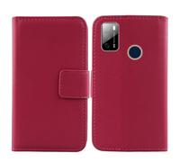Tnviud Flip Vera Pelle Case Per Qubo P668 / QUBO X668 6.53" Genuine Premium Leather Cover Custodia Caso Guscio Protettiva (Rosa)