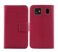 Tnviud Flip Vera Pelle Case Per Sigma Mobile X-style 242 2.4" Genuine Premium Leather Cover Custodia Caso Guscio Protettiva (Rosa)
