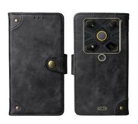 Tnviud in Vera Pelle Stand Portafoglio Cover Per AGM Glory G1S 5G 6.53" Premium Caso Case Copertina Custodia Guscio Gel Protettiva (Nero)