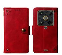 Tnviud in Vera Pelle Stand Portafoglio Cover Per AGM Glory G1S 5G 6.53" Premium Caso Case Copertina Custodia Guscio Gel Protettiva (Rosso)