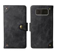 Tnviud in Vera Pelle Stand Portafoglio Cover Per Beafon SL260 LTE 4G 2.2" Premium Caso Case Copertina Custodia Guscio Gel Protettiva (Nero)