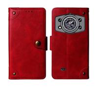 Tnviud in Vera Pelle Stand Portafoglio Cover Per CUBOT KingKong 11 5G 6.72" Premium Caso Case Copertina Custodia Guscio Gel TPU Silicone Protettiva (Rosso)