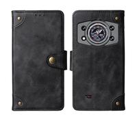 Tnviud in Vera Pelle Stand Portafoglio Cover Per CUBOT KingKong 11 5G 6.72" Premium Caso Case Copertina Custodia Guscio Gel TPU Silicone Protettiva (Nero)