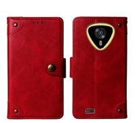 Tnviud in Vera Pelle Stand Portafoglio Cover Per Cubot KingKong Mini 4 4.7" Premium Caso Case Copertina Custodia Guscio Gel Protettiva (Rosso)