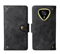 Tnviud in Vera Pelle Stand Portafoglio Cover Per Cubot KingKong Mini 4 4.7" Premium Caso Case Copertina Custodia Guscio Gel Protettiva (Nero)