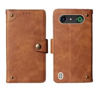 Tnviud in Vera Pelle Stand Portafoglio Cover Per Doro Aurora A10 PLUS 4.5" Premium Caso Case Copertina Custodia Guscio Gel Protettiva (Marrone)