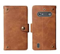 Tnviud in Vera Pelle Stand Portafoglio Cover Per Doro Leva E10 / E11 Doro DFB 0600 2.4" Premium Caso Case Copertina Custodia Guscio Gel Protettiva (Marrone)