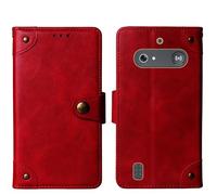 Tnviud in Vera Pelle Stand Portafoglio Cover Per Doro Leva E10 / E11 Doro DFB 0600 2.4" Premium Caso Case Copertina Custodia Guscio Gel Protettiva (Rosso)