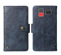 Tnviud in Vera Pelle Stand Portafoglio Cover Per Funker C120 Classic 4G / C140 Clasic 4G 1.8" Premium Caso Case Copertina Custodia Guscio Gel Protettiva (Azzurro)