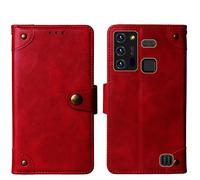 Tnviud in Vera Pelle Stand Portafoglio Cover Per HAMMER Blade 5G 6.3" Premium Caso Case Copertina Custodia Guscio Gel Protettiva (Rosso)