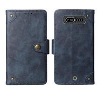 Tnviud in Vera Pelle Stand Portafoglio Cover Per Hammer H Forge LTE 2.4" Premium Caso Case Copertina Custodia Guscio Gel Protettiva (Azzurro)