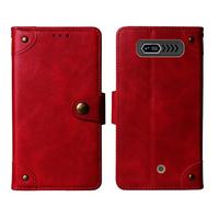 Tnviud in Vera Pelle Stand Portafoglio Cover Per Hammer H Forge LTE 2.4" Premium Caso Case Copertina Custodia Guscio Gel Protettiva (Rosso)