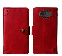 Tnviud in Vera Pelle Stand Portafoglio Cover Per Hammer H Power Plus 2.8" Premium Caso Case Copertina Custodia Guscio Gel Protettiva (Rosso)