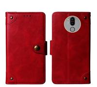Tnviud in Vera Pelle Stand Portafoglio Cover Per Kodak Seren D55L 5.5" Premium Caso Case Copertina Custodia Guscio Gel Protettiva (Rosso)