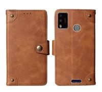Tnviud in Vera Pelle Stand Portafoglio Cover Per Kodak Smartway L1 Pro 5.7" Premium Caso Case Copertina Custodia Guscio Gel Protettiva (Marrone)
