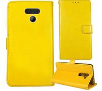 Tnviud Premium Custodia Portafoglio in PU Pelle Supporto Caso Guscio Protettiva Cover Flip Skin Case Per Panasonic KX-TF400EXB 2.4"(Giallo)