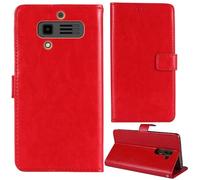 Tnviud Premium Custodia Portafoglio in PU Pelle Supporto Caso Guscio Protettiva Cover Flip Skin Case Per JCB Tradesman 3 4G 2.8"(Rosso)