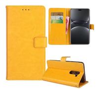Tnviud Premium Custodia Portafoglio in PU Pelle Supporto Caso Guscio Protettiva Cover Flip Skin Case Per MyPhone HALO Easy 1.77"(Giallo)