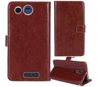 Tnviud Premium Custodia Portafoglio in PU Pelle Supporto Caso Guscio Protettiva Cover Flip Skin Case Per Panasonic KX TU110 1.77"(Marrone)