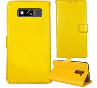 Tnviud Premium Custodia Portafoglio in PU Pelle Supporto Caso Guscio Protettiva Cover Flip Skin Case Per HAMMER Blade 2 Pro 5.7"(Giallo)