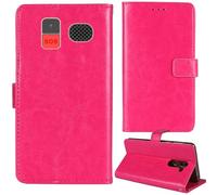 Tnviud Premium Custodia Portafoglio in PU Pelle Supporto Caso Guscio Protettiva Cover Flip Skin Case Per Funker C120 Classic 4G / C140 Clasic 4G 1.8"(Rosa)