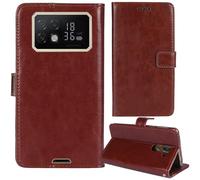 Tnviud Premium Custodia Portafoglio in PU Pelle Supporto Caso Guscio Protettiva Cover Flip Skin Case Per DOOGEE S200 Max 6.72"(Marrone)