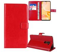 Tnviud Premium Custodia Portafoglio in PU Pelle Supporto Caso Guscio Protettiva Cover Flip Skin Case Per MyPhone Halo S+ 2.8"(Rosso)