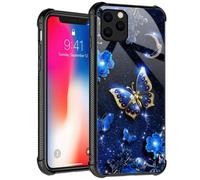 TnXee Case Compatible with iPhone 12 Case Blue Sky Flower Moon Butter