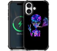 TnXee Custodia per iPhone 17 compatibile con MagSafe, morbido TPU antiscivolo Thread quattro angoli anti-collisione custodia protettiva per uomini/ragazzi per iPhone 17 da 6,3 pollici Cool Alien