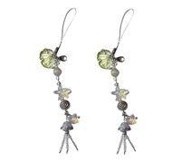 Tnyvm Portachiavi con ciondolo a forma di medusa e stella, 2 pezzi, cordino per telefono, nappe, portachiavi, zaino, fascino, chiavi auto, decorazione per telefoni cellulari, accessori