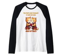 To A Mouse Orange Cats Reciting Burns Poesia Maglia con Maniche Raglan
