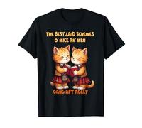 To A Mouse Orange Cats Reciting Burns Poesia Maglietta