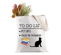 To Do List Femminista Tote Bag Pet Cats Crush The Patriarcy Tote Bag Regalo Per Femminista Femminismo Ragazza Power Gift, Borsa Patriarcato Eu, 36 cm x 32 cm