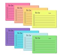 To Do Liste 8 confezioni di note adesive, 400 fogli per la lista, per la scuola, l'ufficio, la famiglia (8 colori)