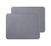 To encounter Silicone Dish Drying Mat - Extral Large 20" x 16" - Set of 2 Flexible Rubber Drying Mat, Heat Resistant Silicone Trivet, Counter Top Mat, Dish Draining Mat, Sink Mat