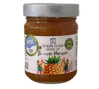 To Filema tis Lelas Marmellata di Ananas Artigianale 240 g - Senza Zuccheri Aggiunti, Con Succo d’Uva Naturale, Vegana, Senza Glutine, Gusto Esotico e Aromatico