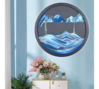 To.Heim 3d Di Arte Della Sabbia Che Scorre Ruotabile A 360°Quadro Sabbia In Movimento, Sabbia Mobile Montata A Parete Decorazione Da Parete Per Soggiorno Camera Da Letto Regalo (Blu 44CM)