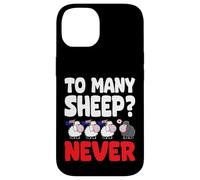 To many Sheep Never Australia Bandiere nere da pecora Custodia per iPhone 14
