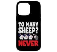 To many Sheep Never Australia Bandiere nere da pecora Custodia per iPhone 14 Pro Max