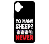 To many Sheep Never Australia Bandiere nere da pecora Custodia per iPhone 16 Plus