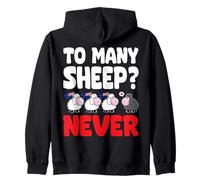 To Many Sheep Never Australia Bandiere Nere da Pecora Felpa con Cappuccio