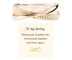 To My Darling Anelli Coppie Anelli Regali per Coppia Anelli per Donna Anelli Bicolore Regali per Voi Espansione Anello, Taglia unica, Metallo, Nessuna pietra preziosa