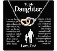 "To My Daughter Gifts", regali padre-figlia del padre, a mia figlia, regalo di compleanno per figlia di padre, figlia, con scatola mozzafiato e citazioni sentimentali, 1 pcs, Oro, Zirconia cubica