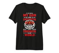 To The World My Son Is Just A Firefighter Funny Firefighters Maglietta Premium