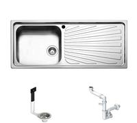 TO1161IRBC ● Lavello APELL-FHULLER Incasso Cucina Serie Torino Acciaio Saldato e Spazzolato 116 X 50 1 Vasca 45 X 40 SINISTRA Gocciolatoio 66 X 40 DESTRA Made in Italy per ambienti: Classico Moderno