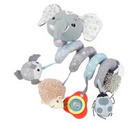 Toaboa Baby Passeggino a spirale, giocattolo a spirale, con scatola musicale, sonagli, dispositivo BB colorato, bambola di peluche per seggiolino auto, passeggino Crib(stile elefante)
