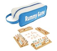 Toaboa Rummy Set di 116 pezzi in ABS con Wildcard gioco per 2-4 persone, gioco in legno per serate di gioco, viaggi, festival e amanti del gioco di strategia