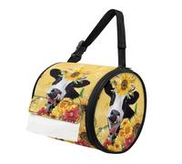 TOADDMOS Borsa rotonda per asciugamani di carta con mucca girasole con chiusura a cerniera e tracolla regolabile organizer multifunzionale per carta igienica portatile