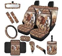 TOADDMOS Set completo di coprisedili per auto, 14 pezzi, copertura per volante e specchietto retrovisore, borsa della spazzatura, copertura per freno a mano e pomello del cambio, per auto e SUV